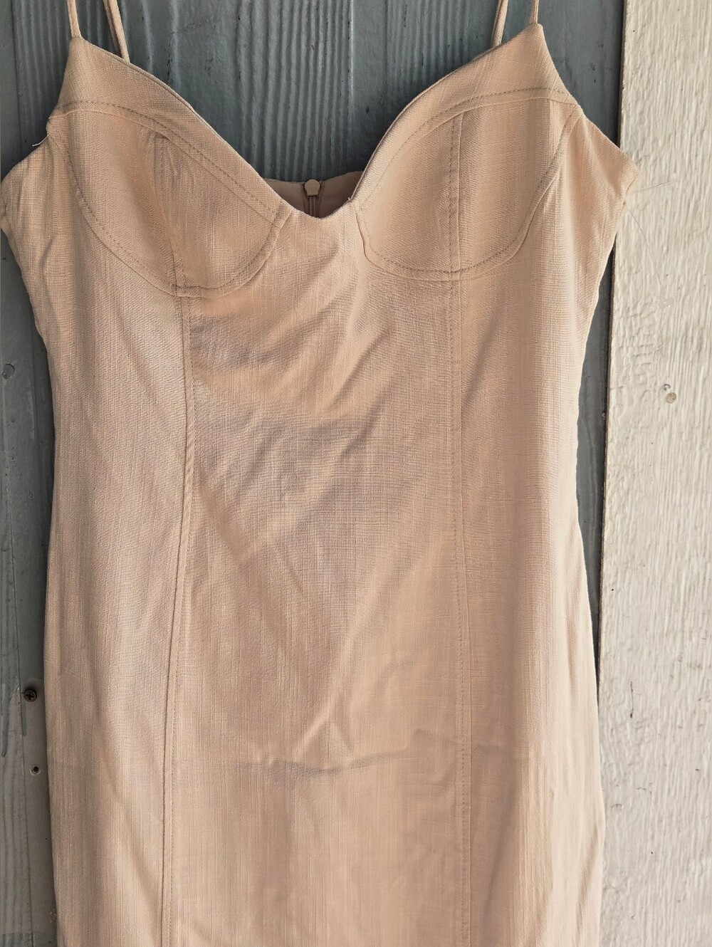 Zara Beige Spaghetti-Strap Maxi Dress with Side Slit - Picture 4 of 10